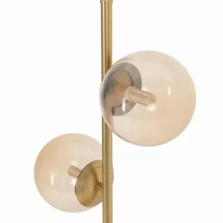 IDMarket Lampadaire sur pied en métal doré avec 3 abat-jours globe verre* Luminaires|Collection Télétravail