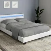 IDMarket Lit avec LED 140x190 cm blanc* Collection Moderne|Chambre Complète Adulte