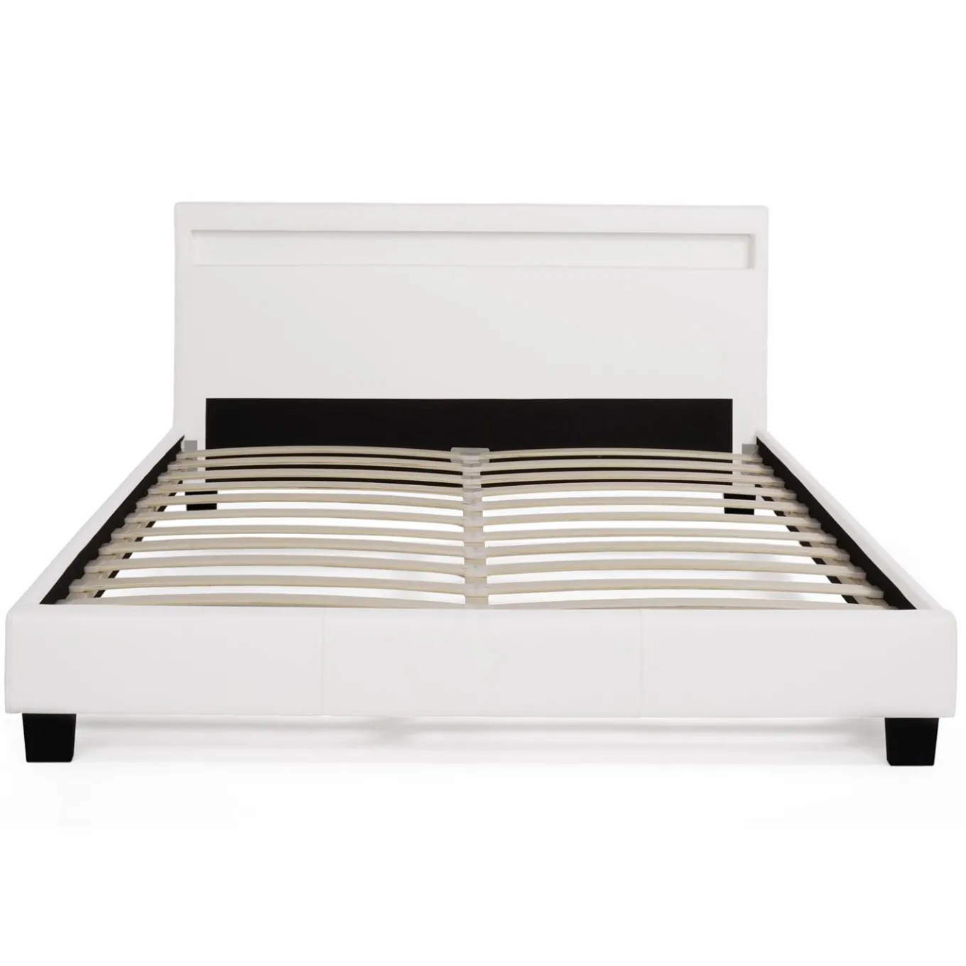 IDMarket Lit avec LED 140x190 cm blanc* Collection Moderne|Chambre Complète Adulte