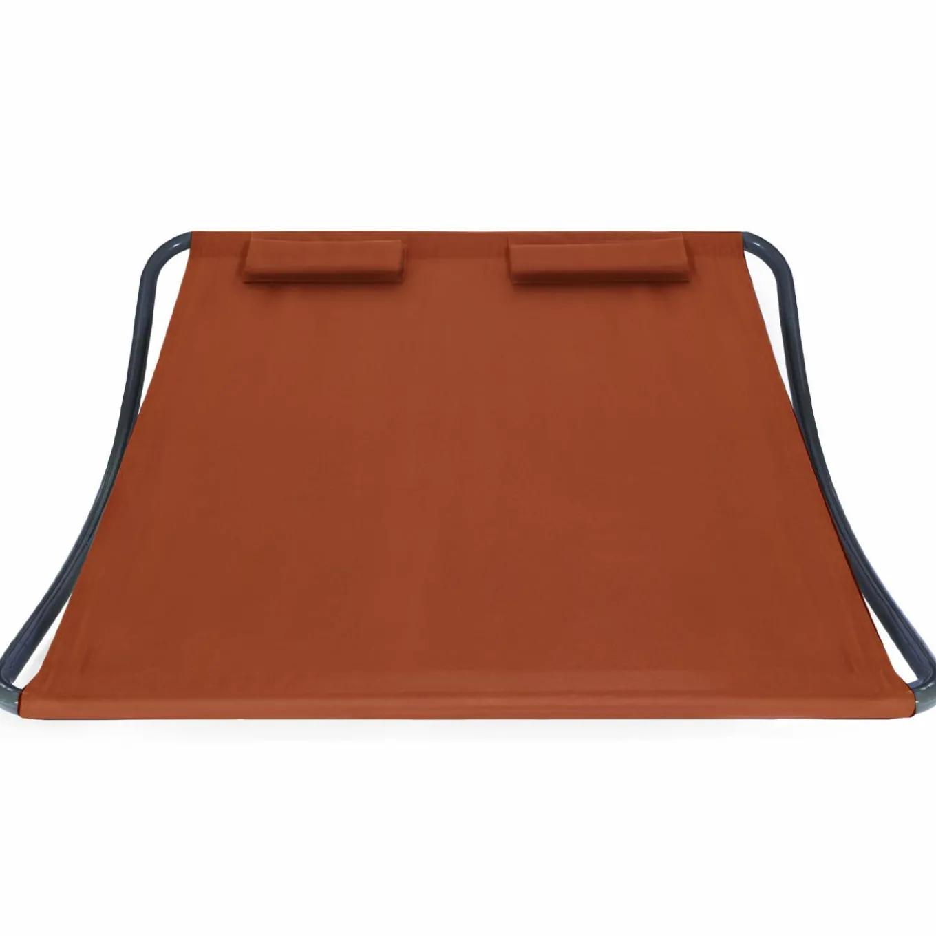 IDMarket Lit bain de soleil 2 places terracotta en toile* Bains De Soleil