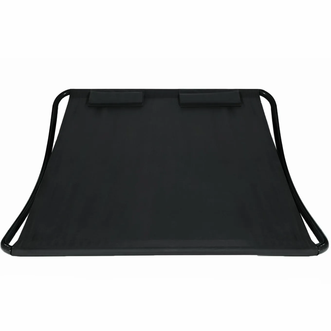 IDMarket Lit bain de soleil double en toile noire* Bains De Soleil