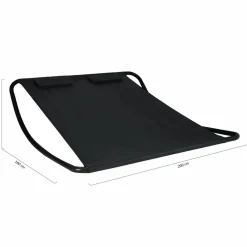 IDMarket Lit bain de soleil double en toile noire* Bains De Soleil