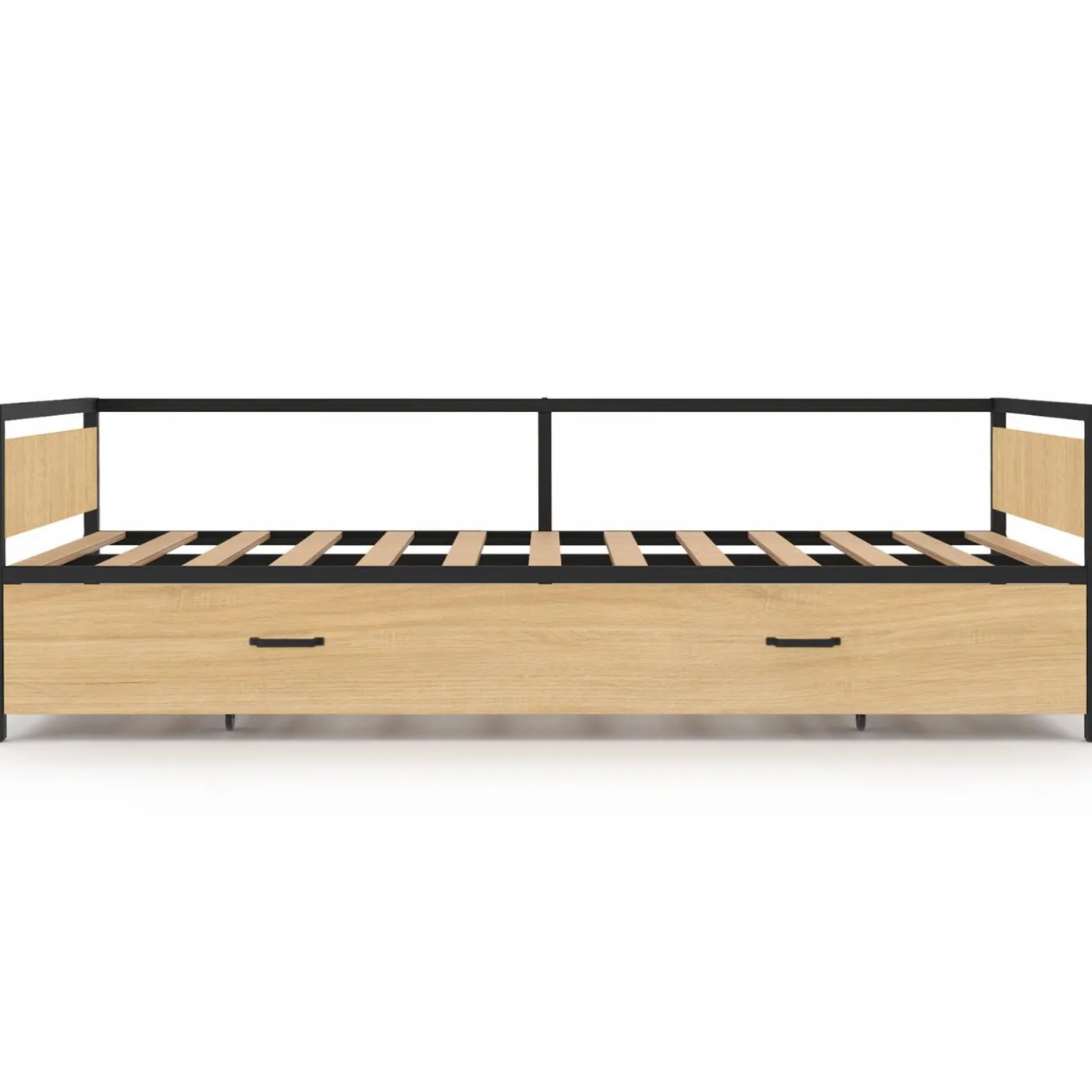 IDMarket Lit banquette convertible 2 places industriel* Meubles En Bois|Collection Industrielle
