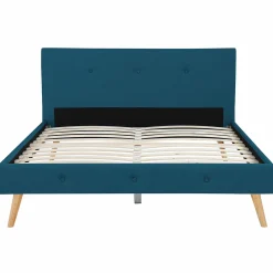 IDMarket Lit bleu canard scandinave 140x190 cm* Collection Scandinave|Chambre Complète Adulte
