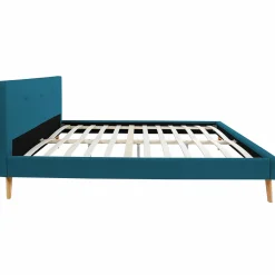IDMarket Lit bleu canard scandinave 140x190 cm* Collection Scandinave|Chambre Complète Adulte