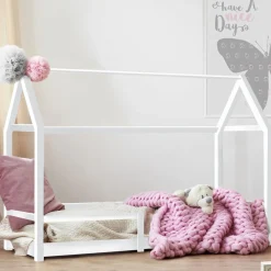 IDMarket Lit cabane enfant blanc 90 x 190 cm style scandinave*Enfant Meubles Blancs|Collection Scandinave