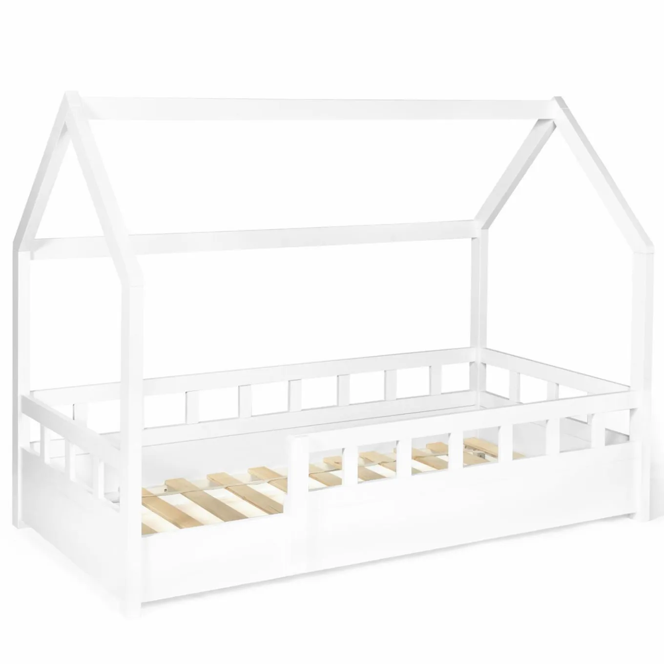 IDMarket Lit cabane enfant blanc 80 x 160 cm*Enfant Meubles Blancs|Collection Scandinave