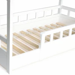 IDMarket Lit cabane enfant blanc 80 x 160 cm*Enfant Meubles Blancs|Collection Scandinave