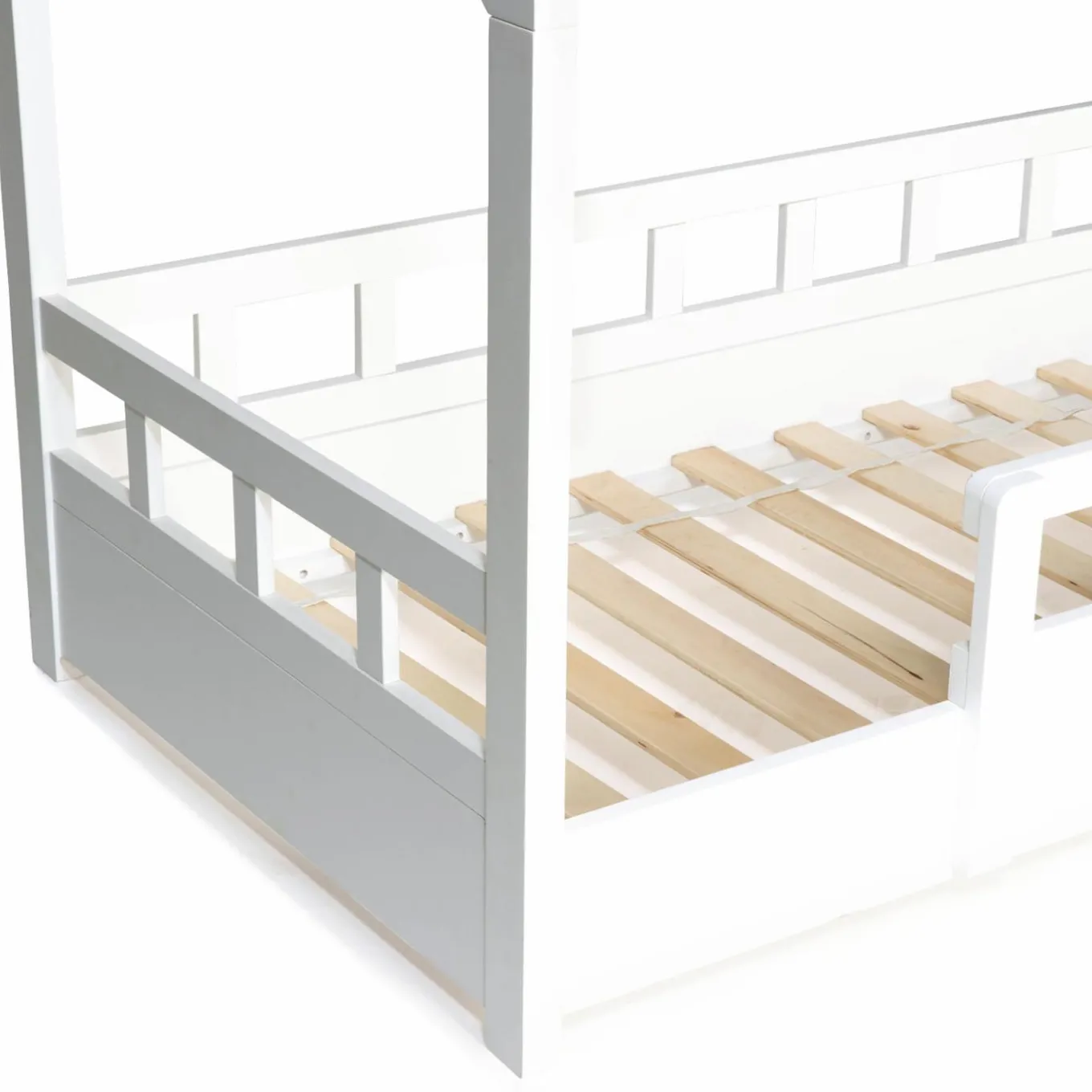 IDMarket Lit cabane enfant blanc 80 x 160 cm*Enfant Meubles Blancs|Collection Scandinave