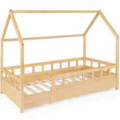 IDMarket Lit cabane enfant en bois 80 x 160 cm*Enfant Meubles En Bois|Collection Scandinave