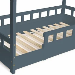 IDMarket Lit cabane gris*Enfant Collection Scandinave|Lits Enfant