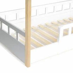 IDMarket Lit cabane pour enfant blanc et hêtre 80x160 cm*Enfant Meubles Blancs|Meubles En Bois