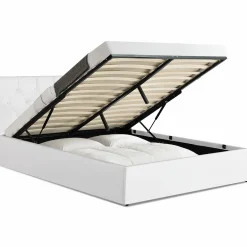 IDMarket Lit coffre blanc 140x190 cm* Collection Contemporaine|Chambre Complète Adulte