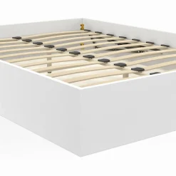 IDMarket Lit coffre double avec sommier 160 x 200 cm blanc* Lits Avec Sommier|Chambre Complète Adulte