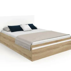IDMarket Lit coffre double avec tête de lit et sommier* Collection Contemporaine|Chambre Complète Adulte