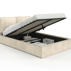 IDMarket Lit coffre double beige 140 x 190* Collection Design|Collection Contemporaine