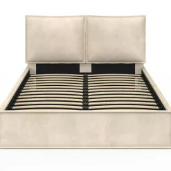 IDMarket Lit coffre double beige 140 x 190* Collection Design|Collection Contemporaine