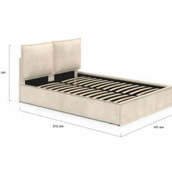 IDMarket Lit coffre double beige 140 x 190* Collection Design|Collection Contemporaine