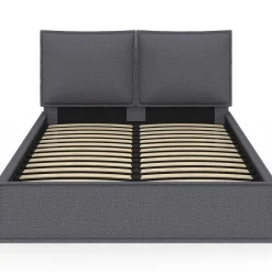 IDMarket Lit coffre double gris 140 x 190* Collection Design|Collection Contemporaine