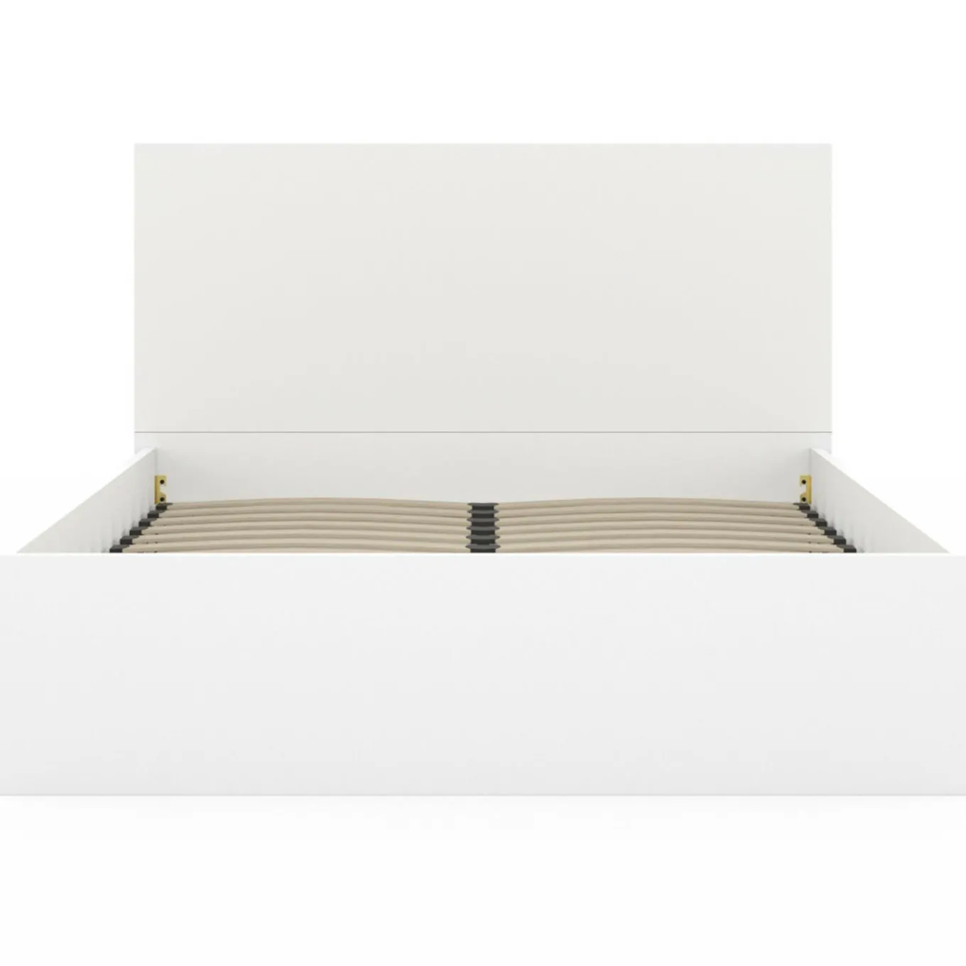 IDMarket Lit coffre double 140x190 cm coloris blanc* Lits Avec Sommier