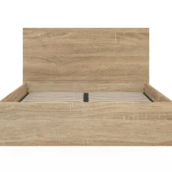 IDMarket Lit coffre double 140x190 cm coloris bois* Collection Contemporaine|Chambre Complète Adulte