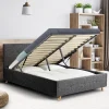 IDMarket Lit coffre scandinave gris 2 places* Collection Scandinave|Chambre Complète Adulte