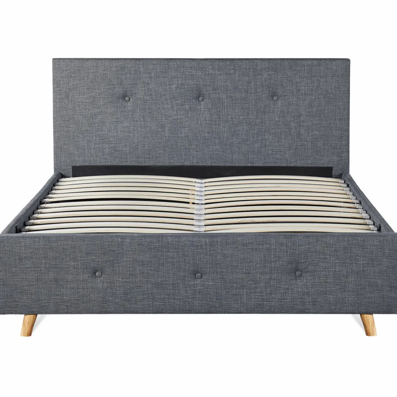 IDMarket Lit coffre scandinave gris 2 places* Collection Scandinave|Chambre Complète Adulte