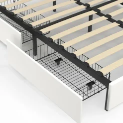 IDMarket Lit double 140 x 190 avec liseuses* Meubles Blancs|Collection Moderne