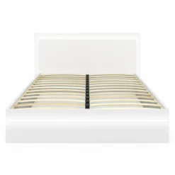 IDMarket Lit double 140 x 190 cm avec sommier et LED intégrées blanc* Meubles Blancs|Meubles En Bois