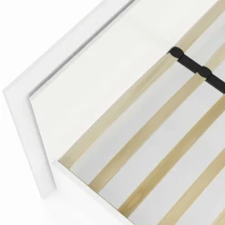 IDMarket Lit double 140 x 190 cm avec sommier et LED intégrées blanc* Meubles Blancs|Meubles En Bois