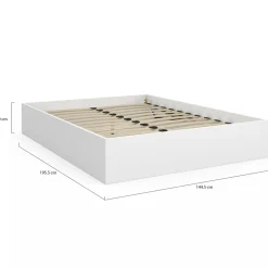 IDMarket Lit double coffre 140x190 cm avec sommier blanc* Meubles Blancs|Chambre Complète Adulte