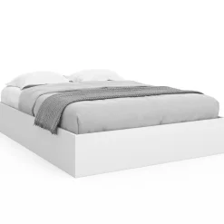 IDMarket Lit double coffre 140x190 cm avec sommier blanc* Meubles Blancs|Chambre Complète Adulte