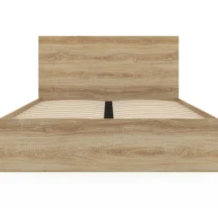 IDMarket Lit double façon hêtre 4 tiroirs sur roulettes avec tête de lit* Meubles Tiroirs|Meubles En Bois