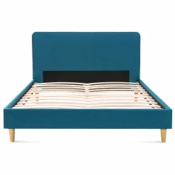 IDMarket Lit double scandinave bleu canard* Collection Scandinave|Chambre Complète Adulte