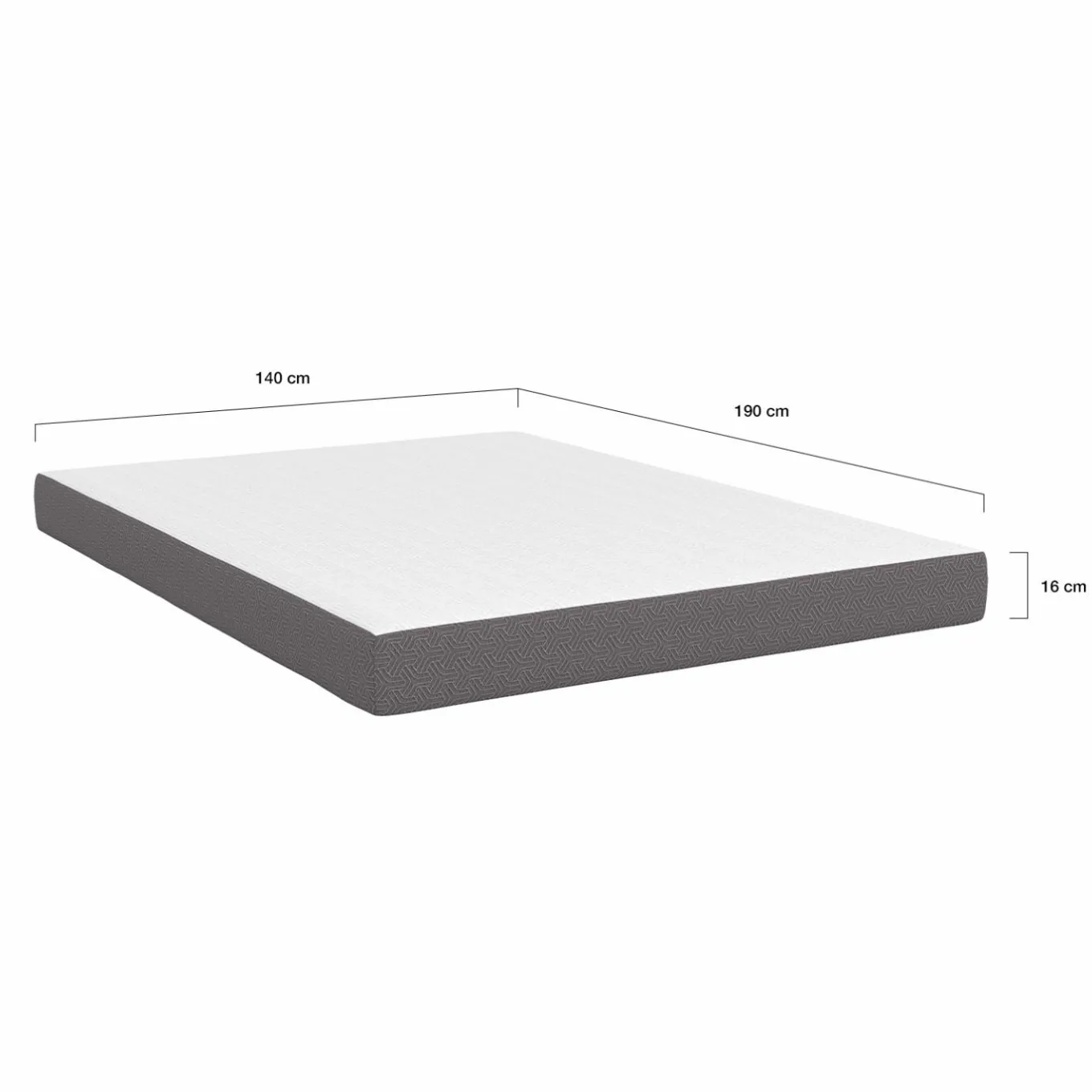 IDMarket Lit double 140x190 avec sommier hêtre + matelas à mémoire de forme* Lits Avec Sommier