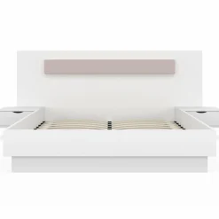 IDMarket Lit double 140x190 blanc avec tête de lit et chevets* Meubles Blancs|Chambre Complète Adulte