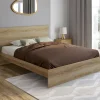 IDMarket Lit double 160x200 cm avec tête de lit et sommier hêtre* Collection Moderne|Lits Avec Sommier
