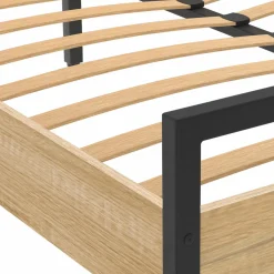 IDMarket Lit double 140x190 cm style industriel avec sommier* Collection Industrielle|Chambre Complète Adulte