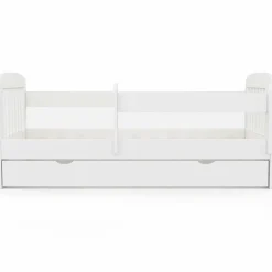 IDMarket Lit enfant blanc avec tiroir de rangement sommier et barrières*Enfant Meubles Tiroirs|Chambre Complète Adulte