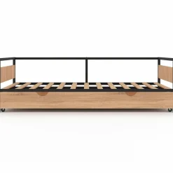 IDMarket Lit enfant industriel avec tiroir gigogne 90x190*Enfant Meubles Tiroirs|Collection Industrielle