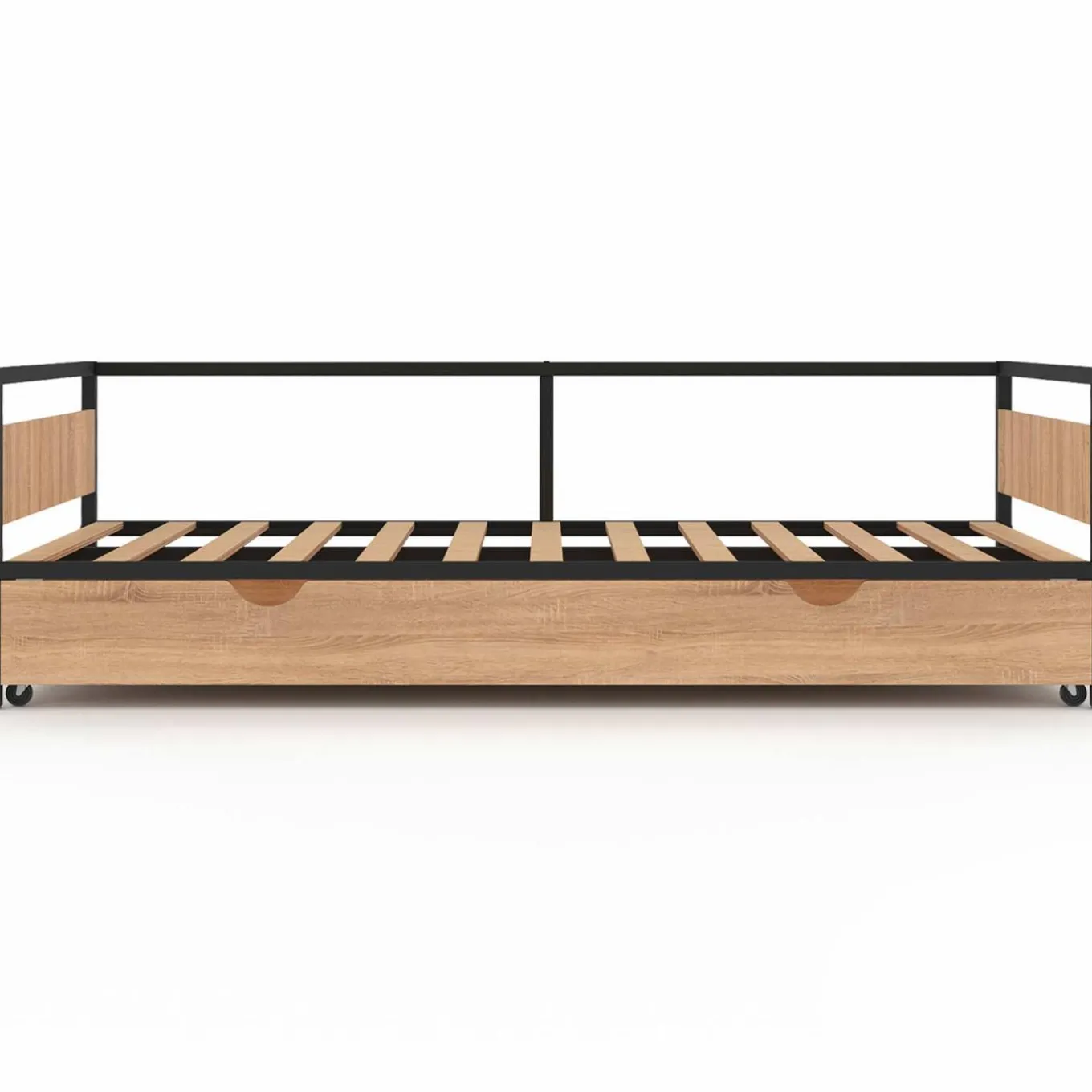 IDMarket Lit enfant industriel avec tiroir gigogne 90x190*Enfant Meubles Tiroirs|Collection Industrielle