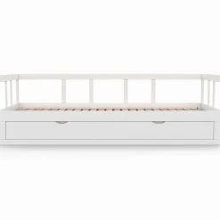 IDMarket Lit gigogne transformable en lit 2 places blanc* Meubles Tiroirs|Chambre Complète Adulte
