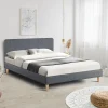 IDMarket Lit scandinave gris 2 places 160x200 cm* Collection Scandinave|Chambre Complète Adulte