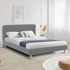 IDMarket Lit scandinave gris clair 2 places* Collection Scandinave|Chambre Complète Adulte