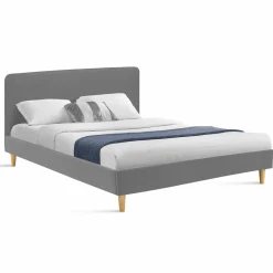 IDMarket Lit scandinave gris clair 2 places* Collection Scandinave|Chambre Complète Adulte