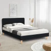 IDMarket Lit scandinave noir 2 places 140x190 cm* Collection Scandinave|Chambre Complète Adulte