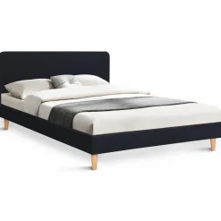 IDMarket Lit scandinave noir 2 places 140x190 cm* Collection Scandinave|Chambre Complète Adulte