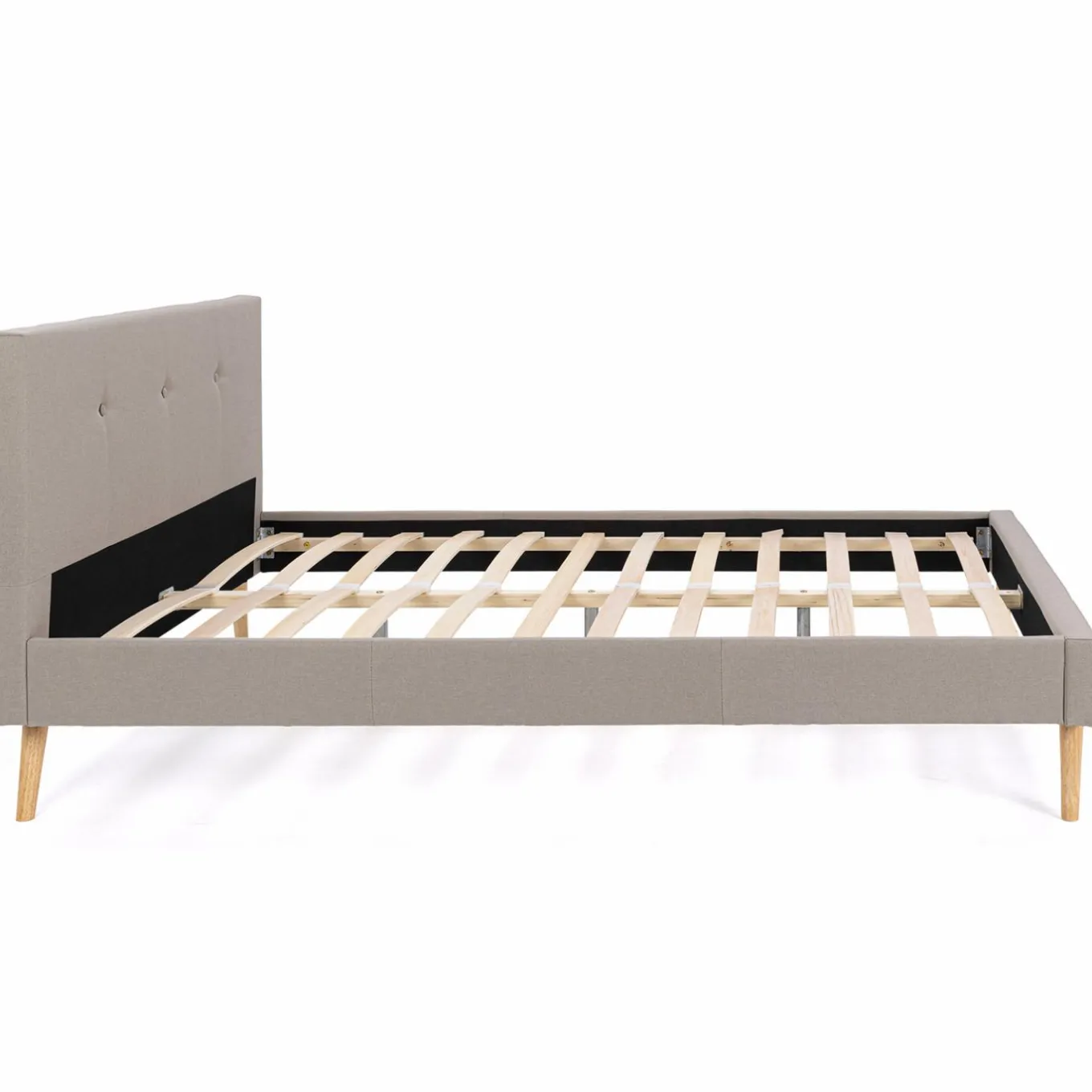 IDMarket Lit style scandinave 140 x 190 cm beige effet lin* Collection Scandinave|Chambre Complète Adulte