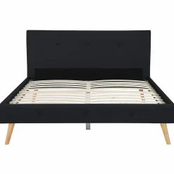 IDMarket Lit style scandinave 140 x 190 cm noir* Collection Scandinave|Chambre Complète Adulte