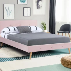 IDMarket Lit style scandinave 140x190 cm rose* Collection Scandinave|Chambre Complète Adulte